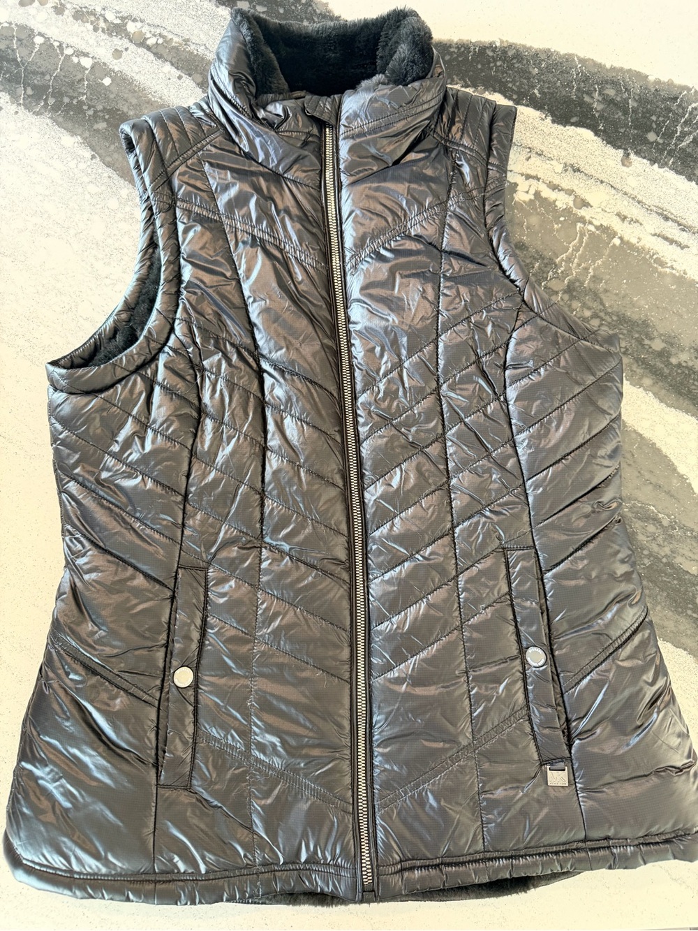 Michael Kors Shiny Black Quilted Puffer Vest